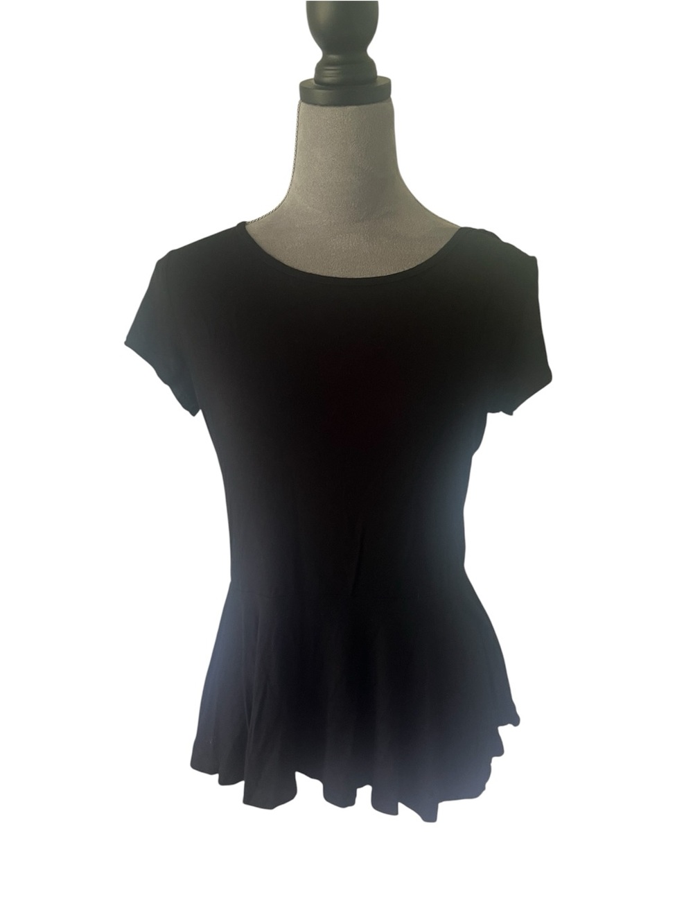 Forever 21 Black Short-Sleeve Peplum Top